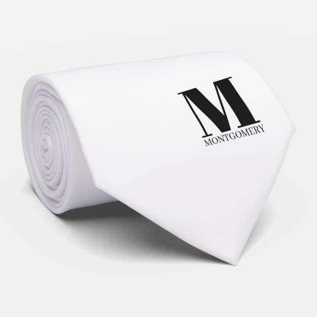 Gravata de Cama de Casamento Monograma + Nome (Rolled)