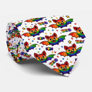 🦇🌈 Gravata de Candy de Morcego Arco-íris BOO‑lit
