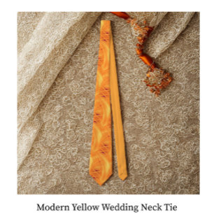 Gravata de Casamento Amarelo Moderno