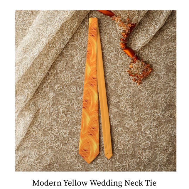 Gravata de Casamento Amarelo Moderno (Criador carregado)