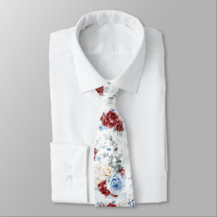 Gravata de casamento Burgundy Red e Dusty Blue