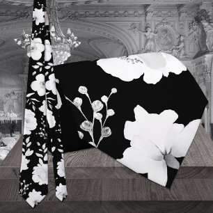 Gravata de casamento com jardim de peônia preto e