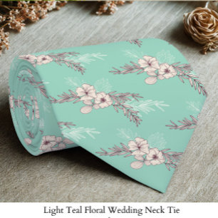 Gravata De Casamento Floral De Teal Leve