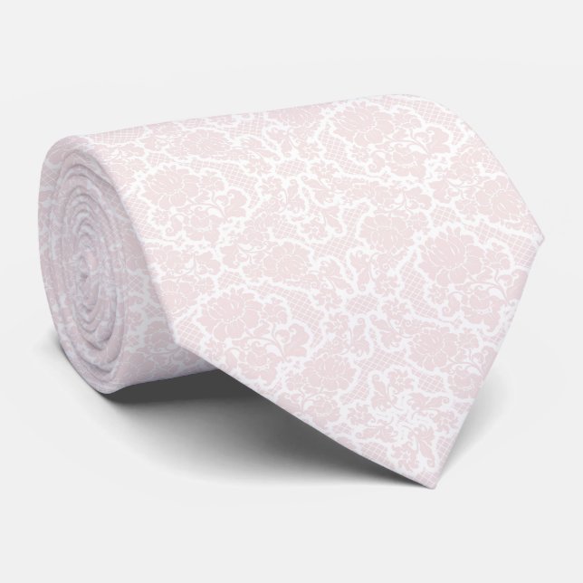 Gravata de casamento floral rosa Elegante (Rolled)