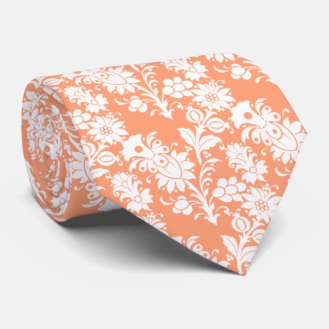 Gravata de casamento para padrinhos com padrão flo (Rolled)