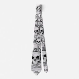 Gravata de caveira / Necktie Skull and gold