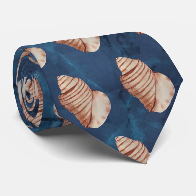 Gravata de Colheita Azul do Mar Moderno (Rolled)