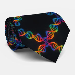 Gravata de DNA de Hélice Dupla Arco-íris da Moda