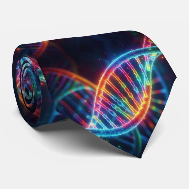 Gravata de DNA de Hélice Dupla Arco-íris da Moda  (Rolled)