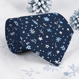 Gravata de flocos de neve de inverno sazonal