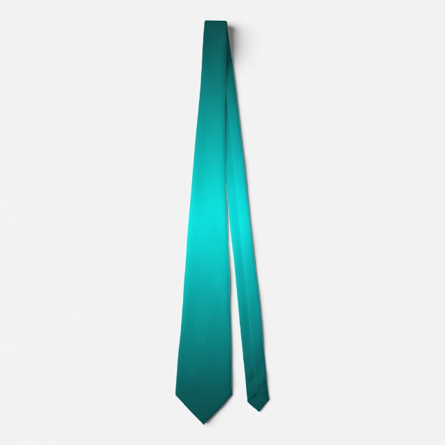 Gravata de Gradiente Teal Minimalista Elegante Sól (Frente)