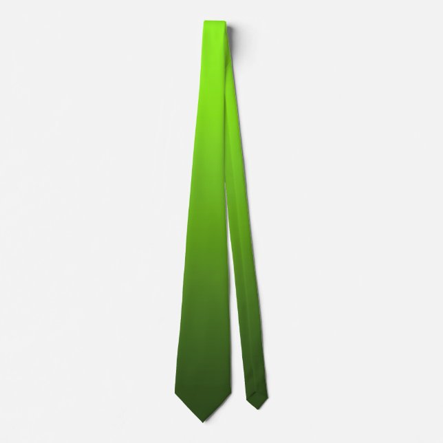 Gravata de Gradiente Verde Fresco Minimalista Ombr (Frente)