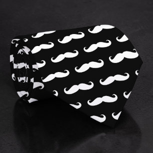 Gravata de Laço com Bigode Preto e Branco