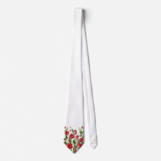 Gravata de Laco com Tulipa Floral em Aquarela Bran