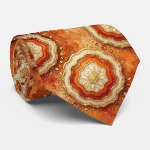 Gravata de Luxo Gravata Rust + Geodo de Ouro