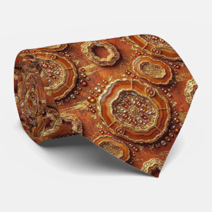 Gravata de Luxo Gravata Rust + Geodo Dourado