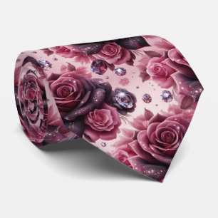 Gravata de Luxo para Casamento Rosas Roxas e Dia