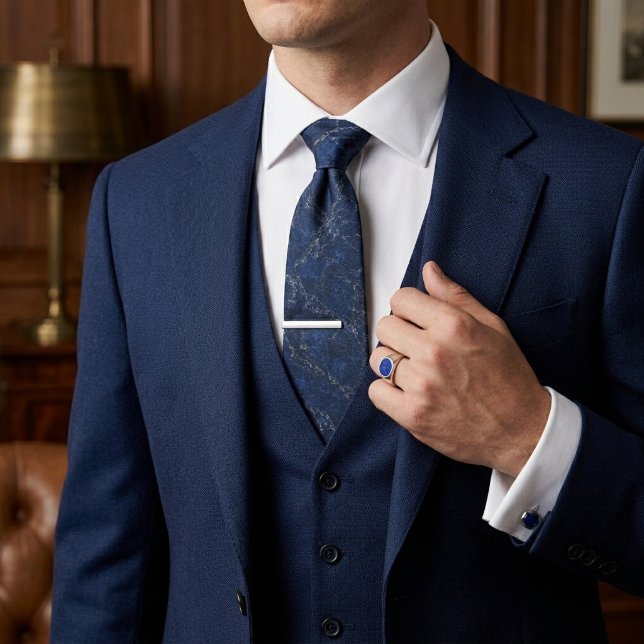 Gravata de mármore executivo Navy & Graphite (Criador carregado)