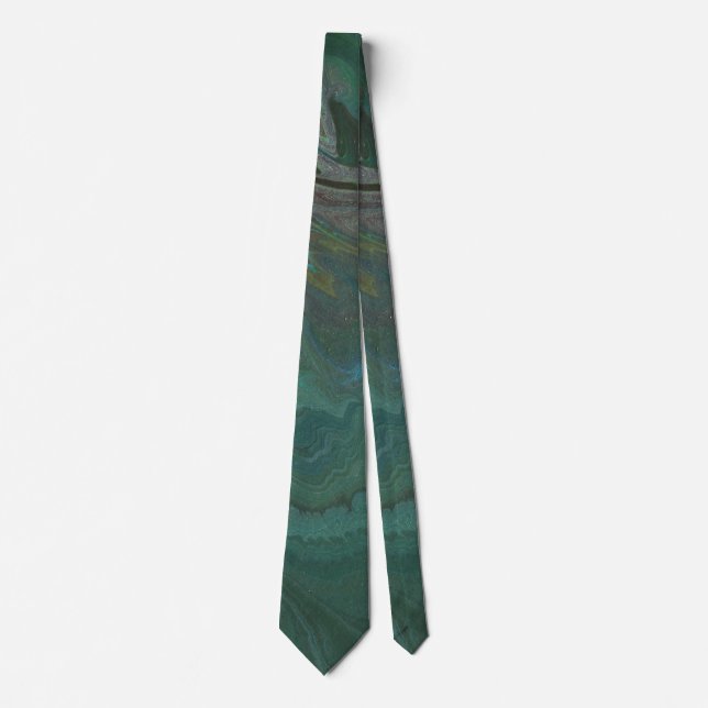 Gravata de Mármore Verde Abstrato Jade 1 (Frente)