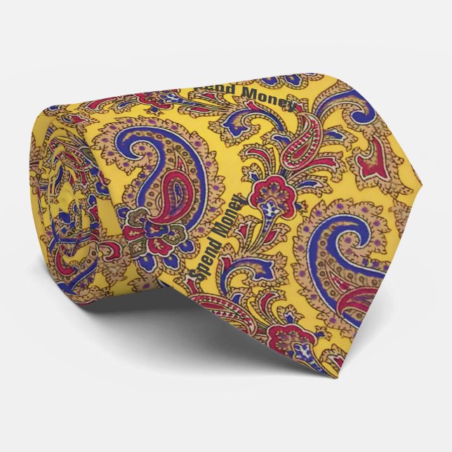 Gravata de Mensagem Oculta "Gaste Dinheiro" ou Per (Rolled)