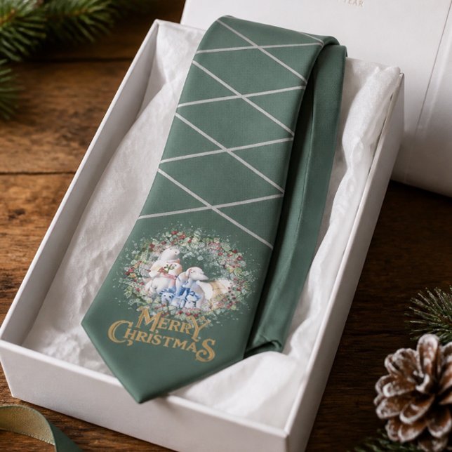 Gravata de Natal com Coroa de Urso Polar (Criador carregado)