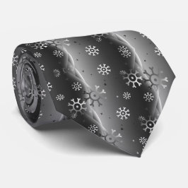 Gravata de Natal com Floco de Neve Prateado para H