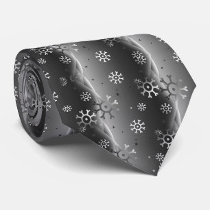 Gravata de Natal com Floco de Neve Prateado para H