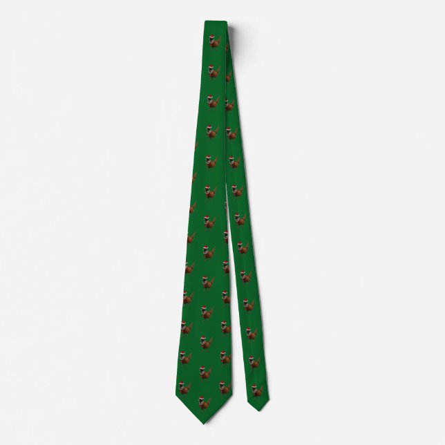 Gravata de Natal de Faisão Festivo, design único   (Frente)
