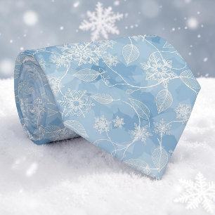Gravata de Natal Flocos de Neve de Inverno