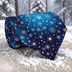 Gravata de Natal Flocos de Neve de Inverno