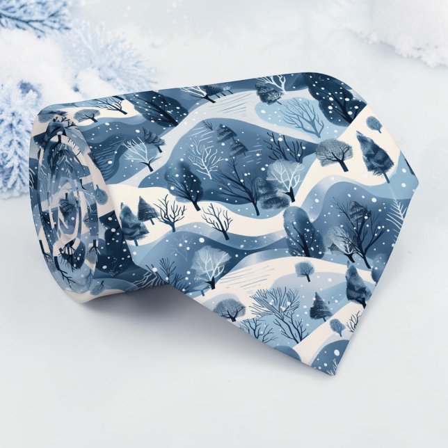 Gravata de Padrão Azul de Inverno Sazonal (Criador carregado)