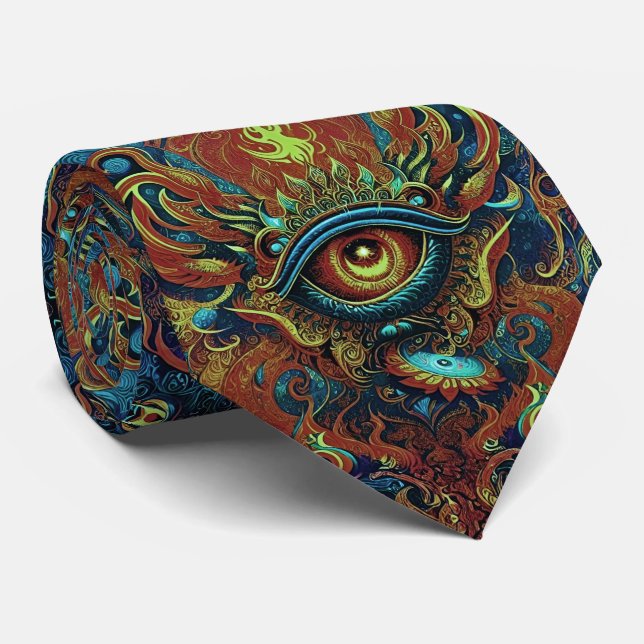 Gravata de Pescoço Arte Espiritual Olho Flamejante (Rolled)