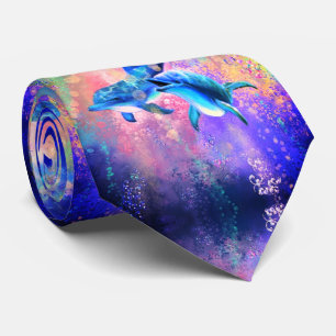 Gravata de Pescoço com Casal de Golfinho Feliz - P