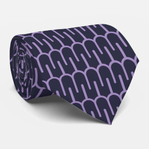 Gravata de Pescoço com Design Geométrico Roxo Escu