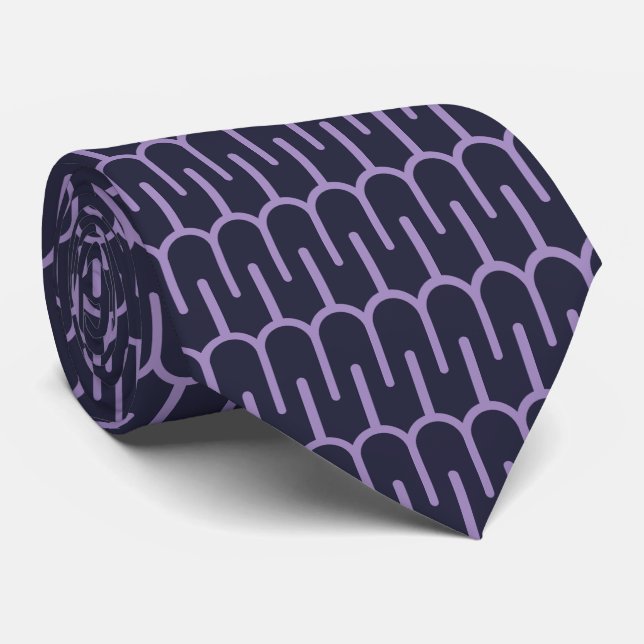 Gravata de Pescoço com Design Geométrico Roxo Escu (Rolled)