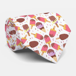 gravata de pescoço com padrão de sorvete unido