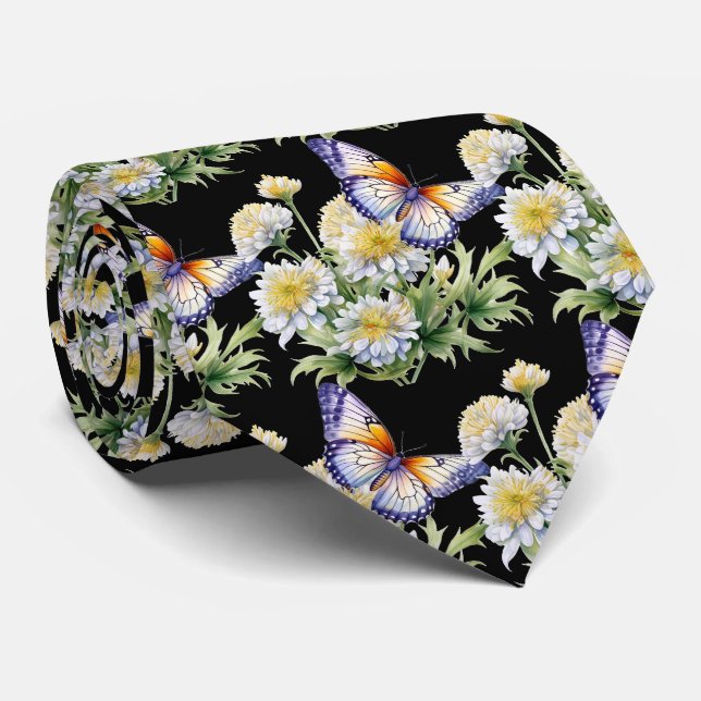 Gravata de Pescoço Elegante do Jardim de Borboleta (Rolled)