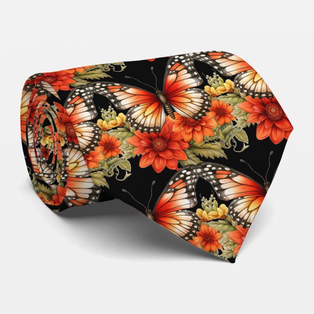 Gravata de Pescoço Elegante do Jardim de Borboleta (Rolled)