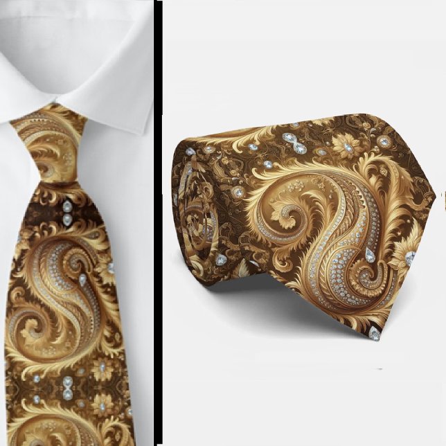 Gravata de Pescoço em Estilo 3D Paisley com Diaman (Criador carregado)