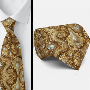 Gravata de Pescoço em Estilo 3D Paisley com Diaman