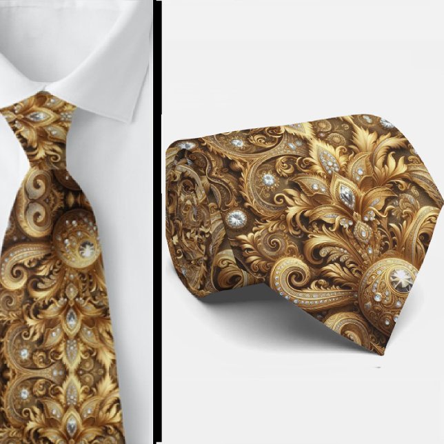 Gravata de Pescoço em Estilo 3D Paisley com Diaman (Criador carregado)
