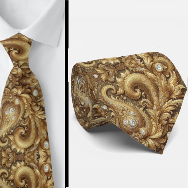 Gravata de Pescoço em Estilo 3D Paisley com Diaman (Criador carregado)