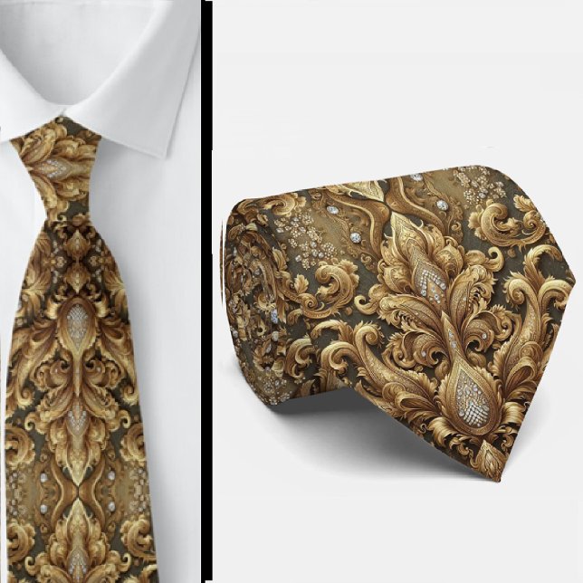 Gravata de Pescoço em Estilo 3D Paisley com Diaman (Criador carregado)
