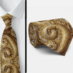 Gravata de Pescoço em Estilo 3D Paisley com Diaman