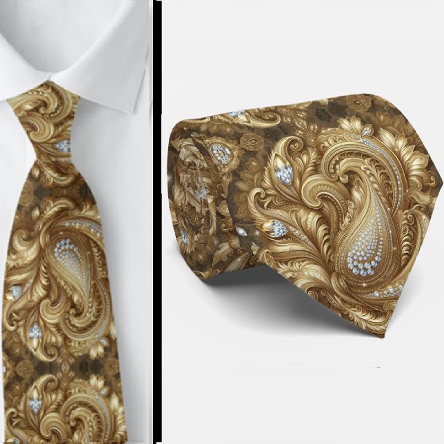 Gravata de Pescoço em Estilo 3D Paisley com Diaman (Criador carregado)