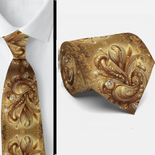 Gravata de Pescoço em Estilo 3D Paisley Diamante B