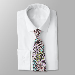 Gravata de pescoço estampa de leopardo pastel