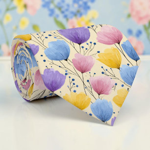 Gravata de Pescoço Floral de Tulipa de Primavera