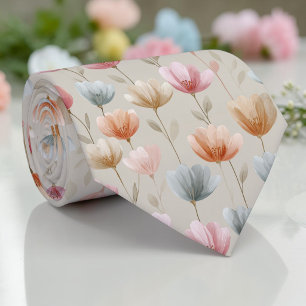 Gravata de Pescoço Floral de Tulipa de Primavera