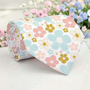 Gravata de Pescoço Floral Retro Primavera